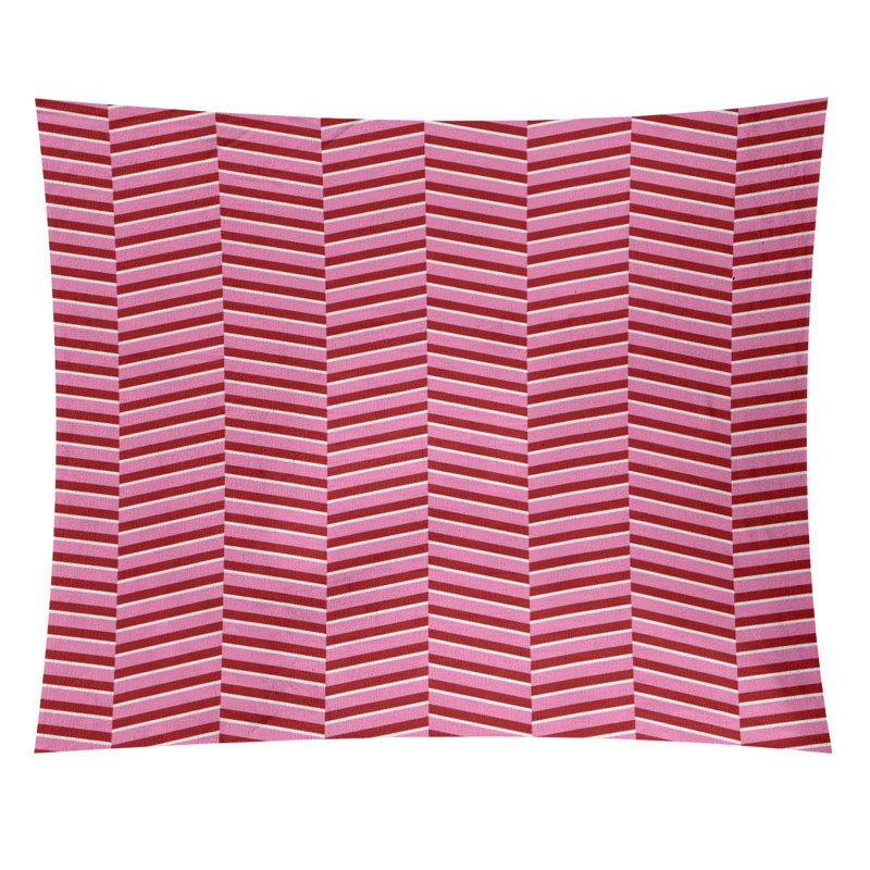 Tapisserie à rayures de noël en polyester, H 27,5 po x l 37,5 po, Rose / Rouge
