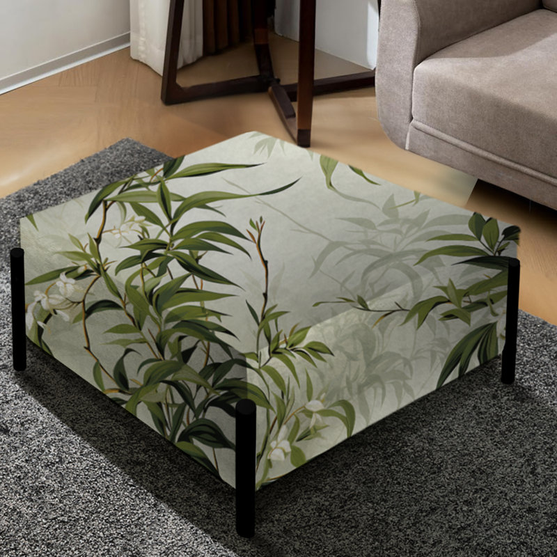 Grand repose-pieds carré Bamboo Zen Haven