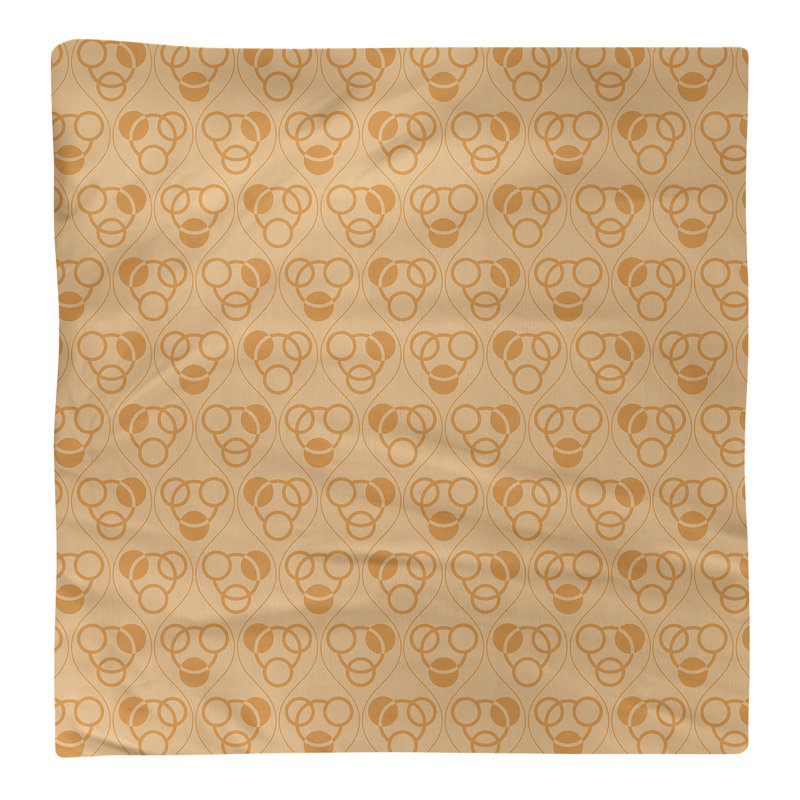 Serviette de table en coton classique Circles Waves, Orangé, H 0,1 po x l 22 po x P 22 po, Croisé en coton