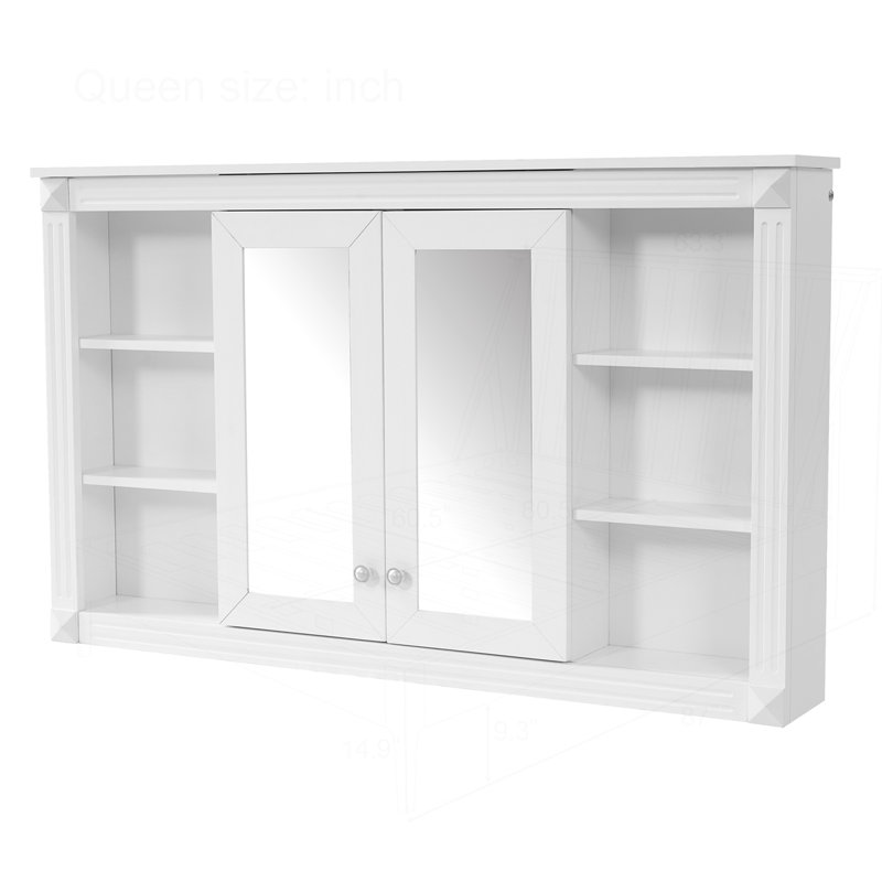 Armoire de toilette avec miroir 47 po, Blanc