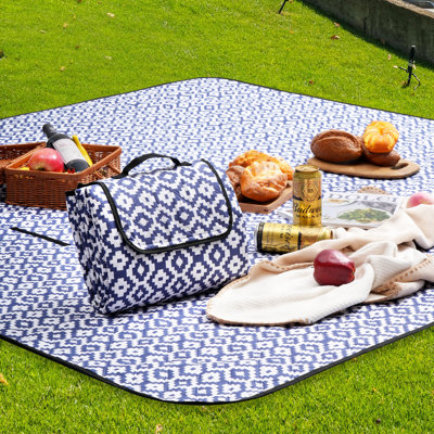 Large Foldable Picnic Blanket Waterproof Backing Portable Outdoor Mat for Camping Beach Travel Picnic