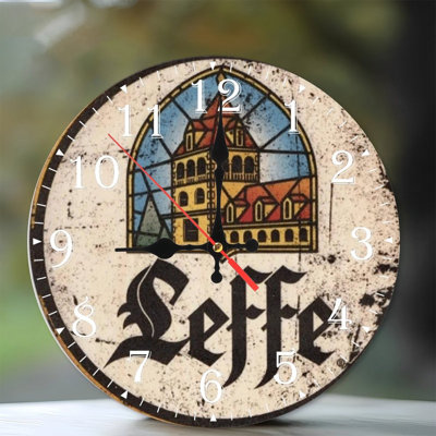 Horloge murale en bois 10 po, mouvement silencieux, à piles (piles AA non incluses), décor artistique, parfait pour les décorations