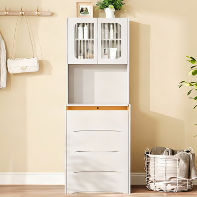 31 Vanity Table With 61.12 In Height, 18.5 Depth, 16.1 Width, 78.03 Lb Weight, Led Mirror, Storage Stool, 5 Spaces, White For Bedroom