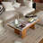 Simple log style solid wood coffee table-110602405