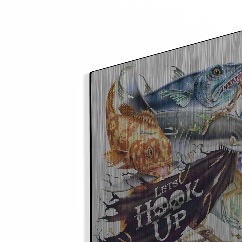 Ivy Bronx «Lets Hook Up» par James Mazzotta, art mural en métal, H 24 po x l 16 po