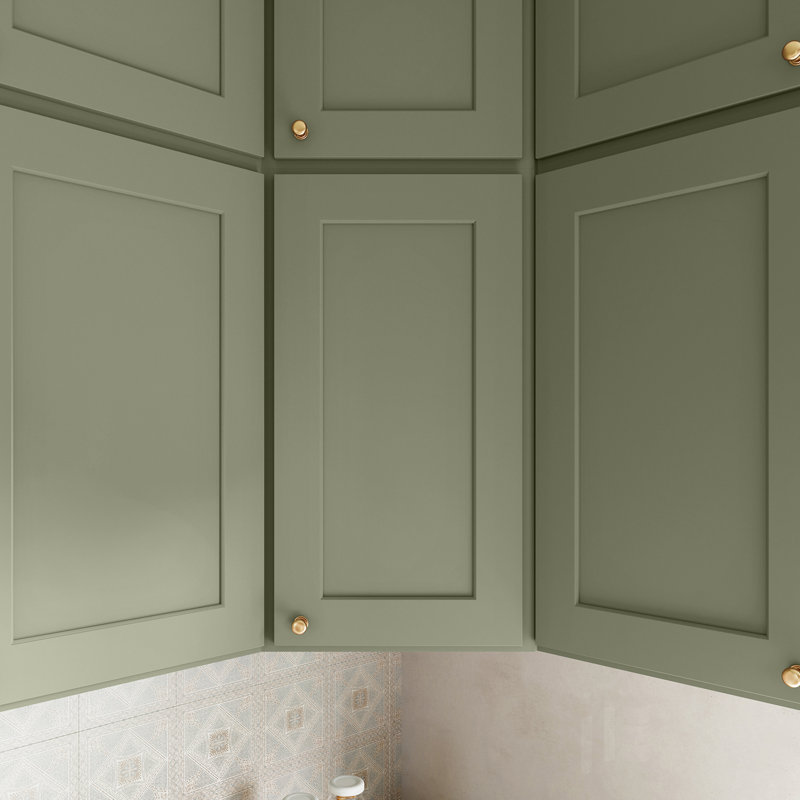 Armoire murale diagonale, 24" W x 36" H x 12" D, Vert sauge