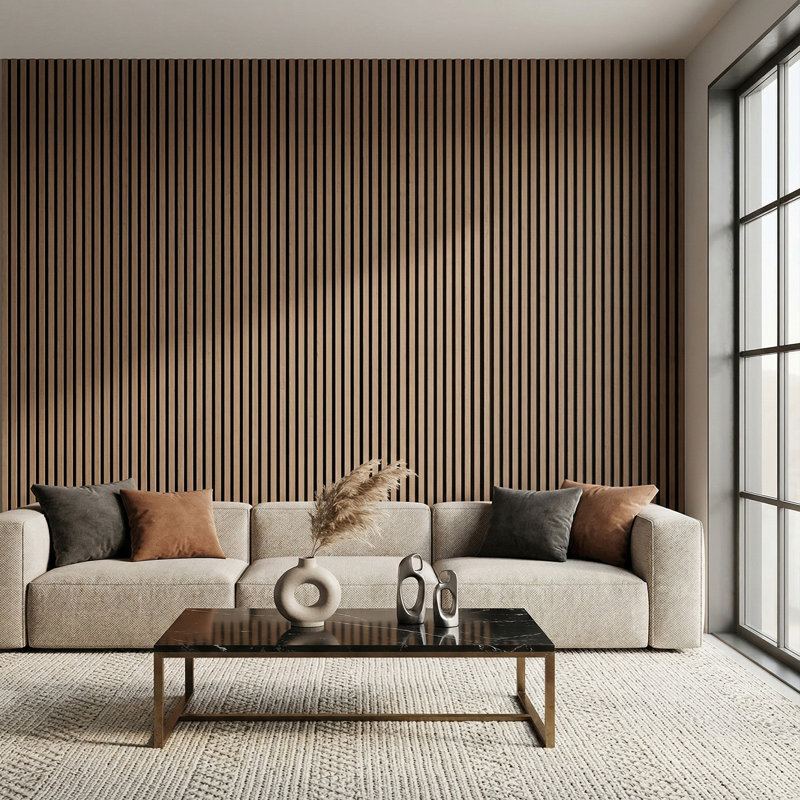 4Pcs Melamine-Faced MDF Wall Panels with PET Backing