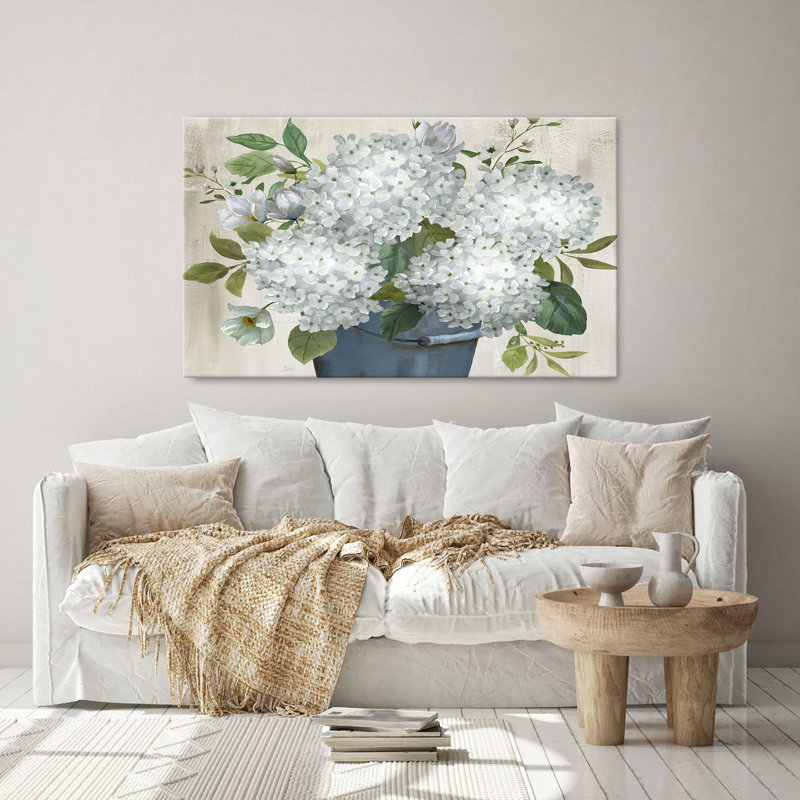 "Classic Hydrangeas" par Nan, reproduction sur toile, H 36 po x l 60 po x P 1,5 po