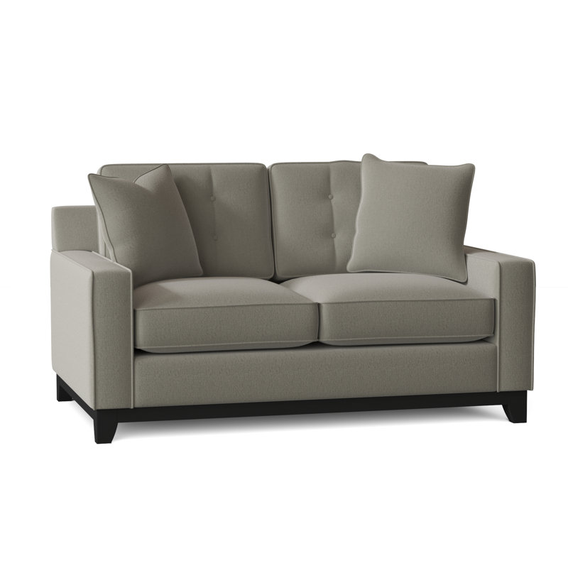 Carollton Upholstered 62'' Loveseat, Bella Grey Performance Velvet