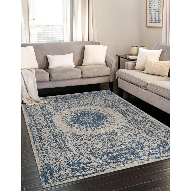 Tapis bleu Contemporary Hitchens, Rectangle 2 pi x 3 pi 1 po