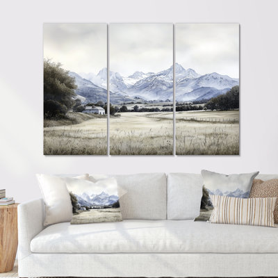 «Western Mountains Winter Charm II», ensemble de décorations murales paysage de montagne