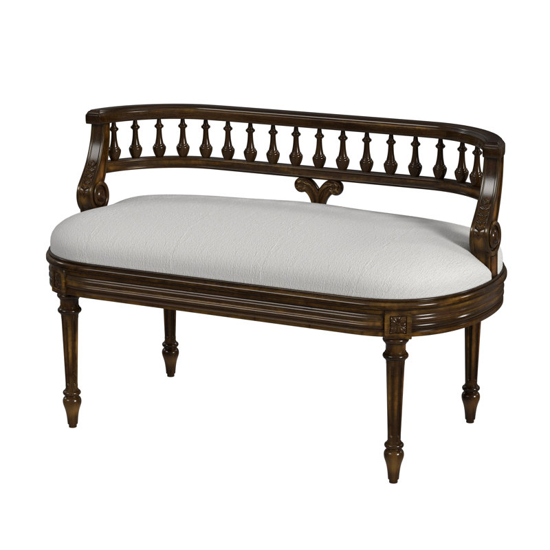 Hathaway 37" Upholstered Bench, Antique Cherry