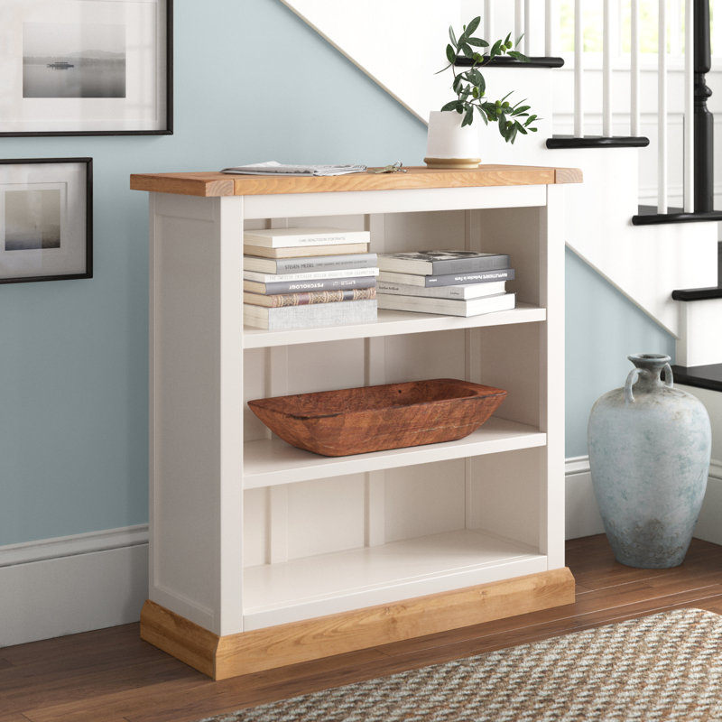 Arley 90cm H x 90cm W Standard Bookcase, Off White, 90cm H x 90cm W x 30cm D