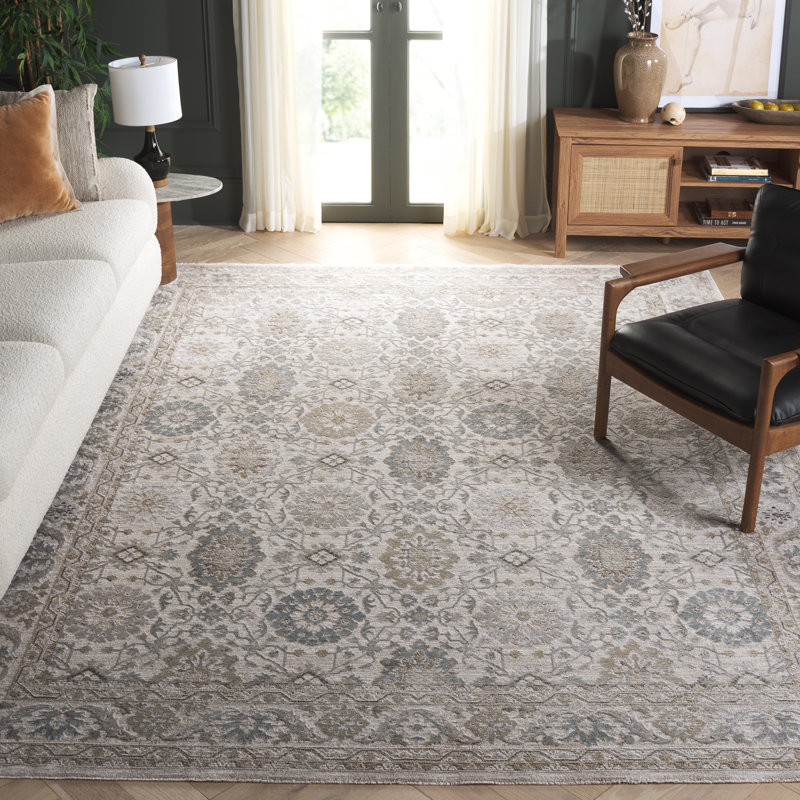 Tapis vert / gris Tulip 550, Rectangle 8 pi x 10 pi