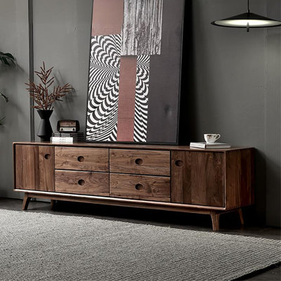 Simple black walnut TV cabinet