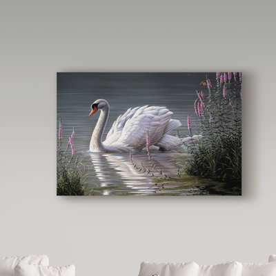 «Summer Idyll Mute Swan» par Berrien, impression sur toile tendue