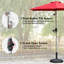 Parasol d'extérieur 7,5 pi, rouge brique, imperméable, 6 nervures robustes, manivelle à inclinaison rapide et facile pour la terrasse du jardin