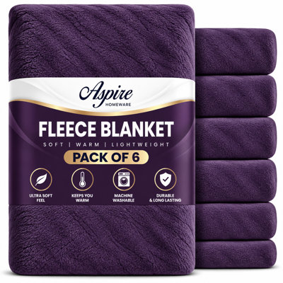 Aspire Homeware Purple Fleece Blanket