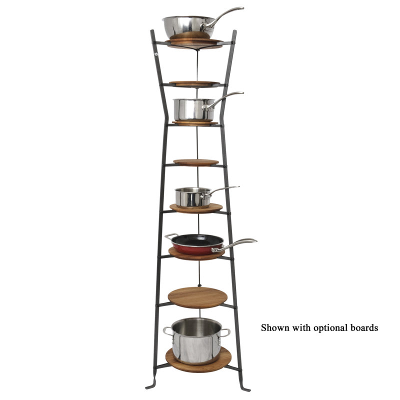 Hammered Steel 8-Tier Hourglass Cookware Stand