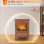 Foyer électrique, poêle autoportant avec flammes DEL, brun foncé | 750 W / 1500 W | Brun | Métal-104731267
