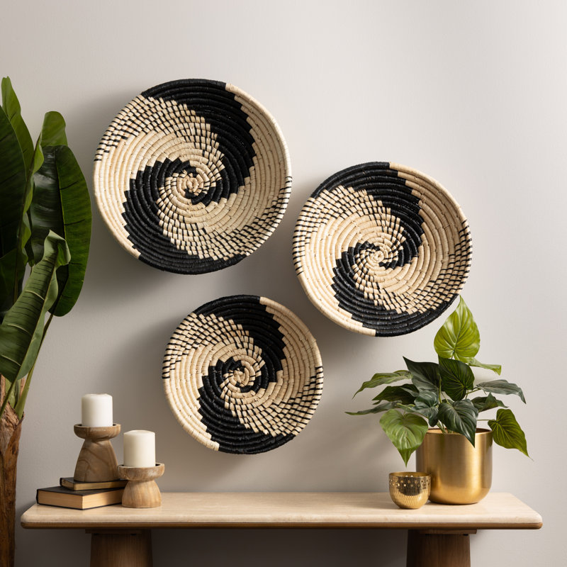 Boho Abstract Wall Decor on Seagrass