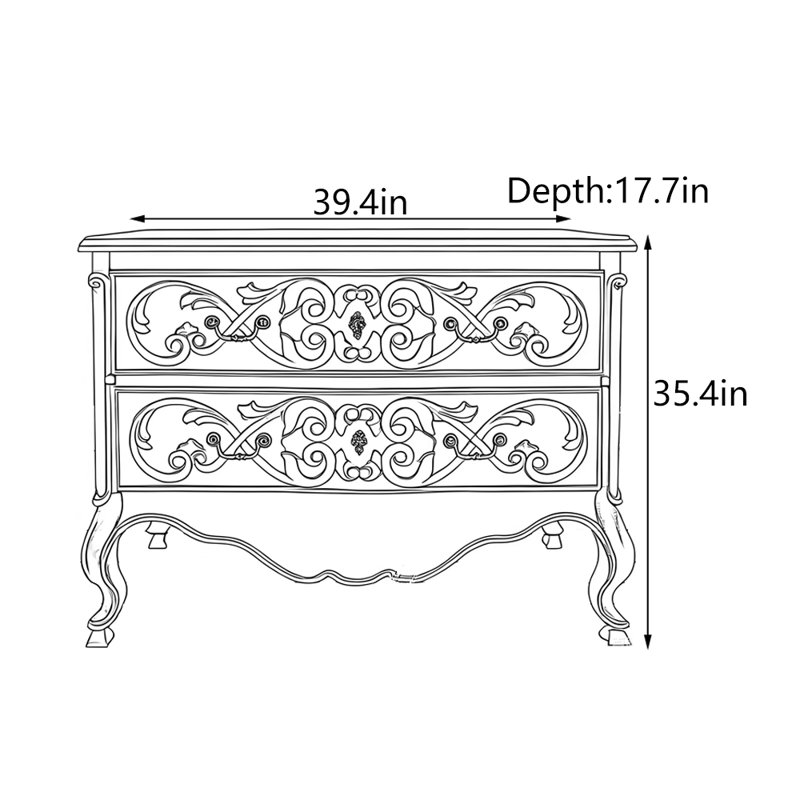 Armoire console en bois massif rétro patiné
