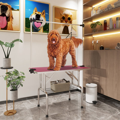 170cm H x 107cm W x 60cm D Adjustable Folding Grooming Table