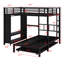 Lit superposé avec garde-robe intégrée, lit gigogne et bureau pliable