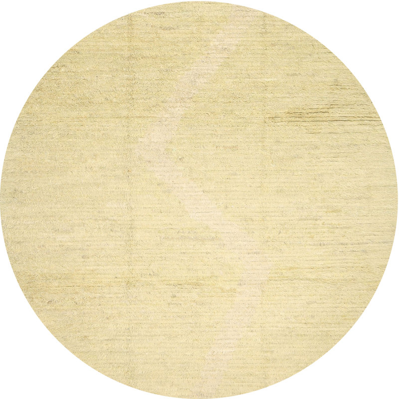 Tapis beige contemporain, Rond 4 pi