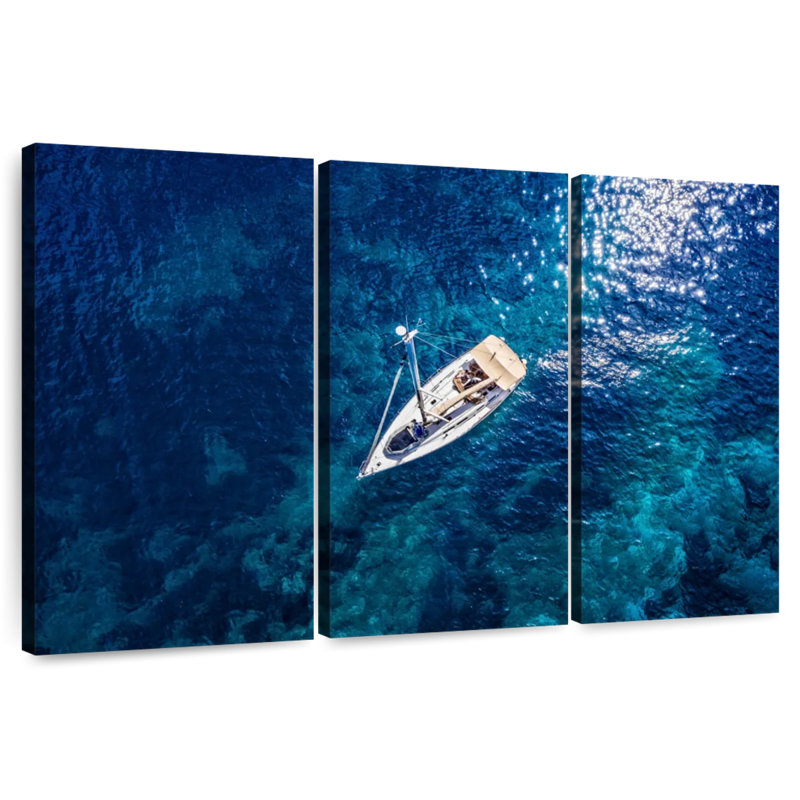Mehar Anchored Sailboat, 28" H x 45" W