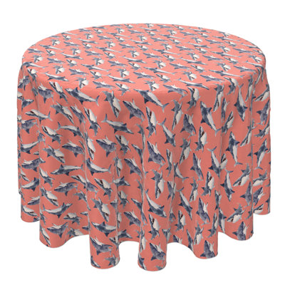 Fabric Textile Products, Inc. Round Tablecloth, 100% Cotton, 60 Round", Shark Background