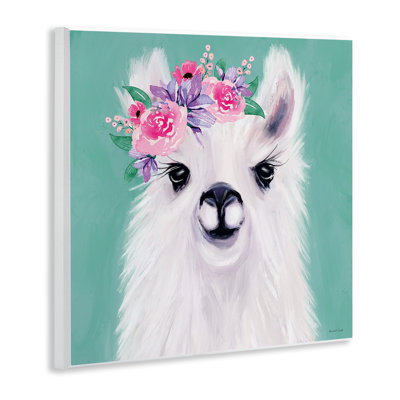 "Fluffy Floral Alpaca", art mural par Elizabeth Tyndall