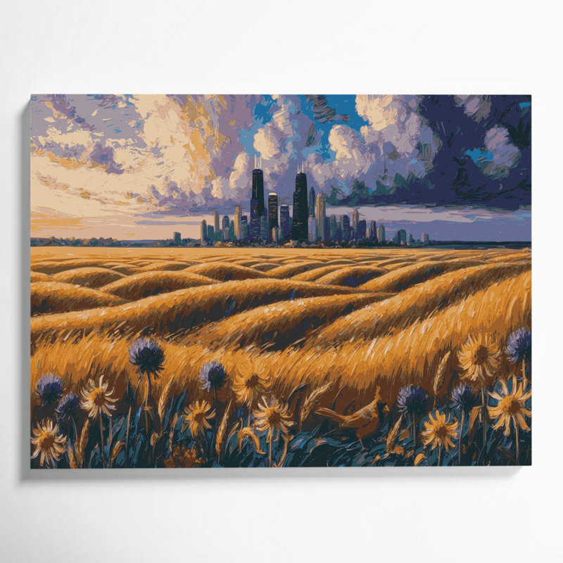 États-Unis, Illinois, art mural sur toile mauve, H 20 po x l 24 po