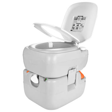 VIVOHOME 5.3 Gallon Waste Tank Round Two-Piece Portable Toilet