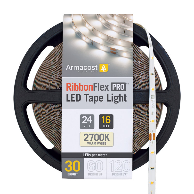 RibbonFlex Pro, 24V, 2700K, 30LED / M, IP20, bande de lumière sous l'armoire 5M
