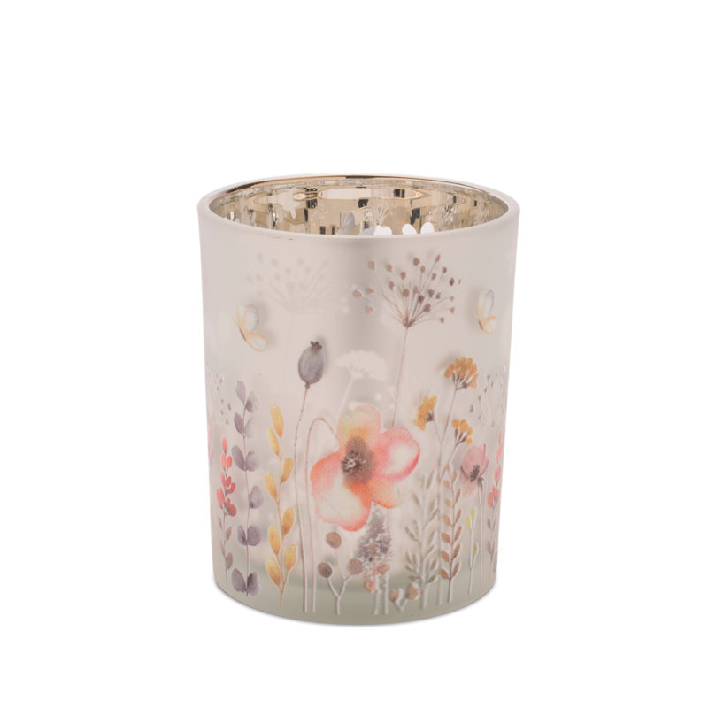 Porte-votive à motif floral givré