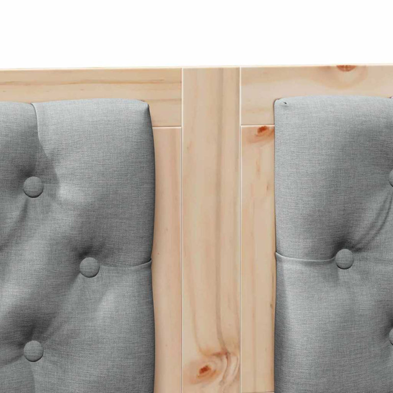 Solid Wood Headboard, Brown, EU Double - 140 x 200 cm, Light Grey