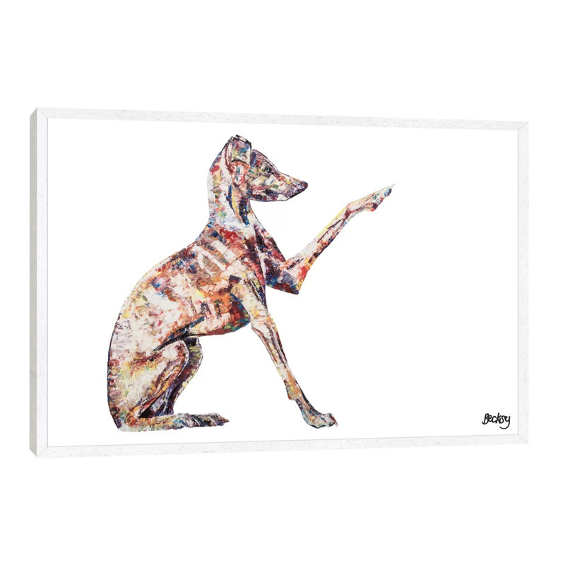 Italian Greyhound by Becksy - Wrapped Canvas Print, 66.04 cm H x 45.72 cm W, White Framed