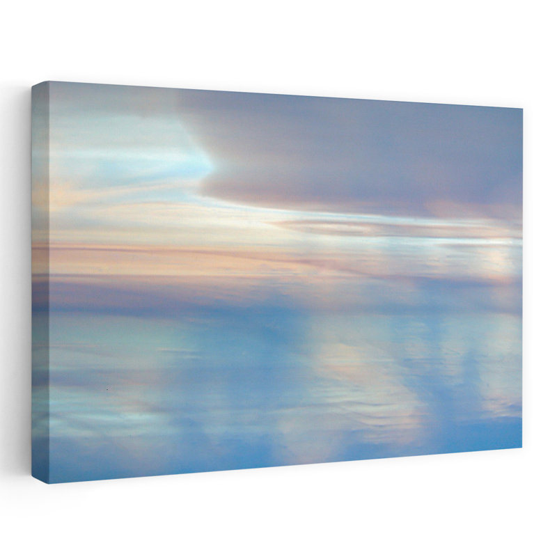 «Dappled Pink Horizon», art contemporain contemporain, H 16 po x l 24 po