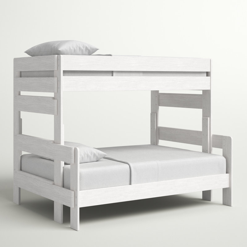  Decimus Twin over Full Solid Wood Standard Bunk Bed, White Wash
