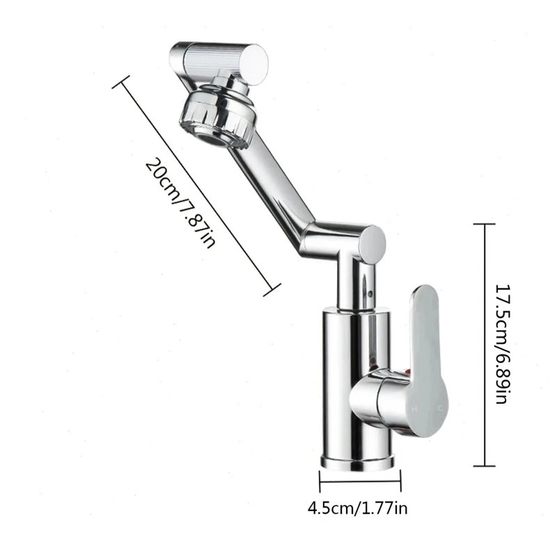 Robinet de lavabo articulé noir mat Mosson avec bec pliable réglable