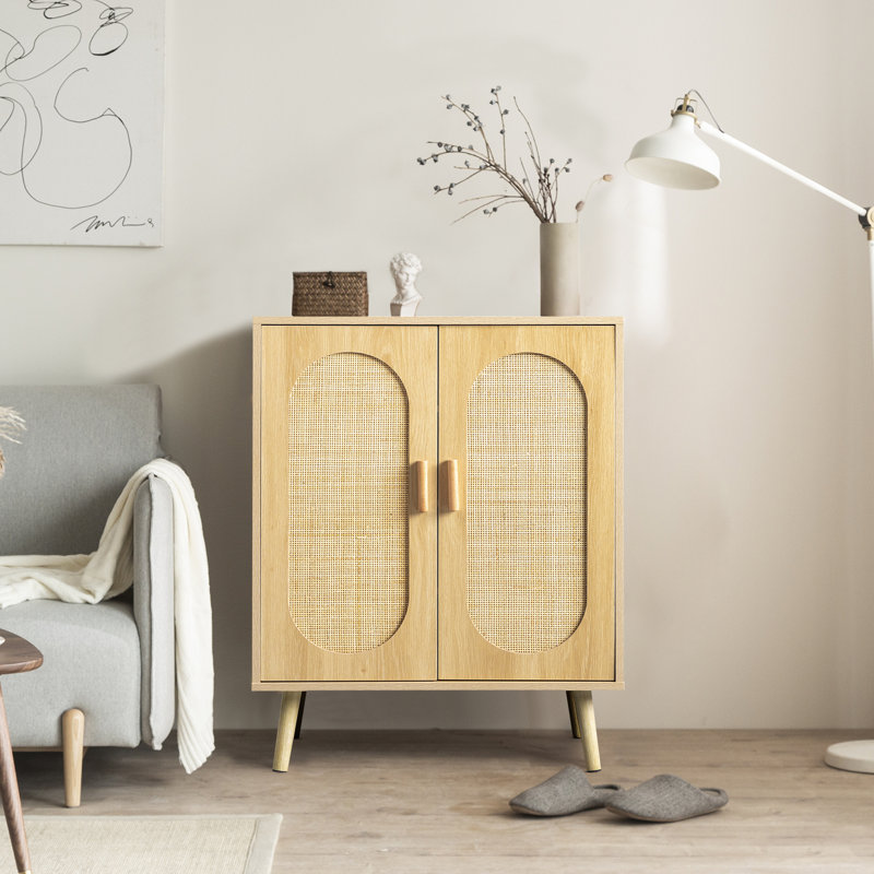 Armoire de rangement pour chaussures Rubenstein, Bois naturel