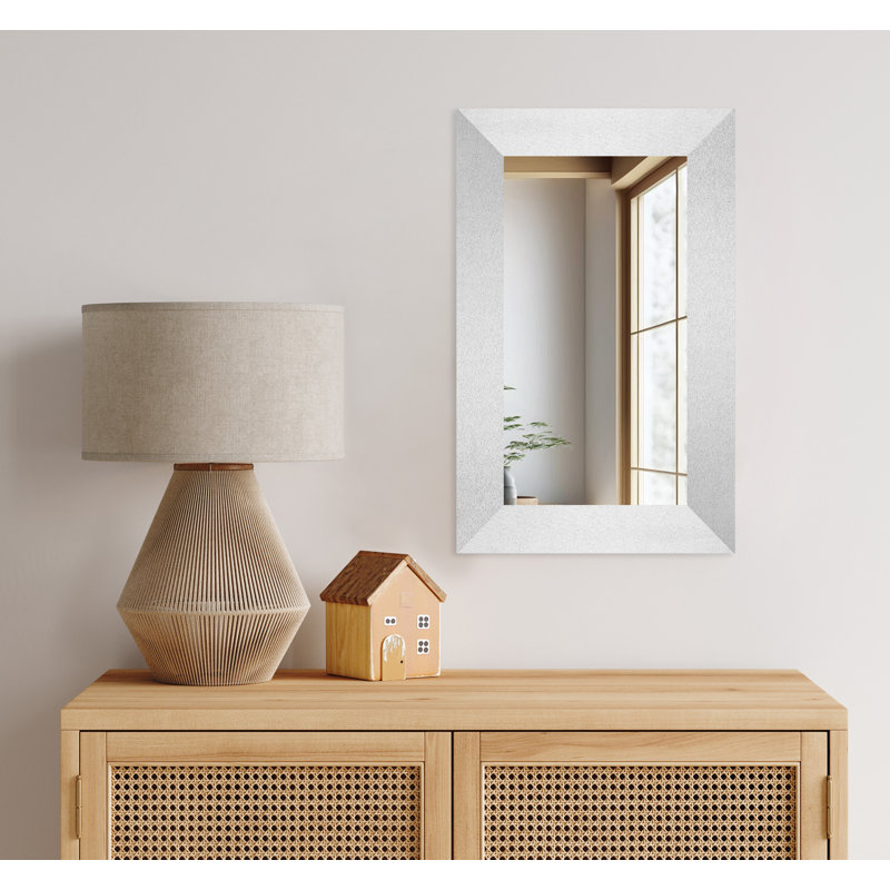 Miroir mural Maci Eileen, Tungstène argent, 33 po x 34 po