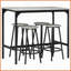 Ensemble de tables basses HOMcom 5 pièces avec 4 tabourets, style industriel gris rustique, structure en métal robuste