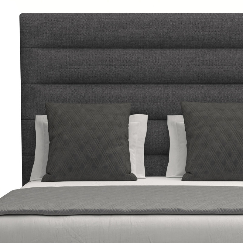 Lit tapissier standard Dezyah, Revolution® gris anthracite, Très grand californien