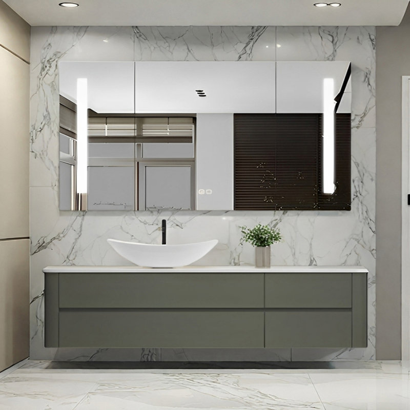 Simple modern rock plate bathroom cabinet