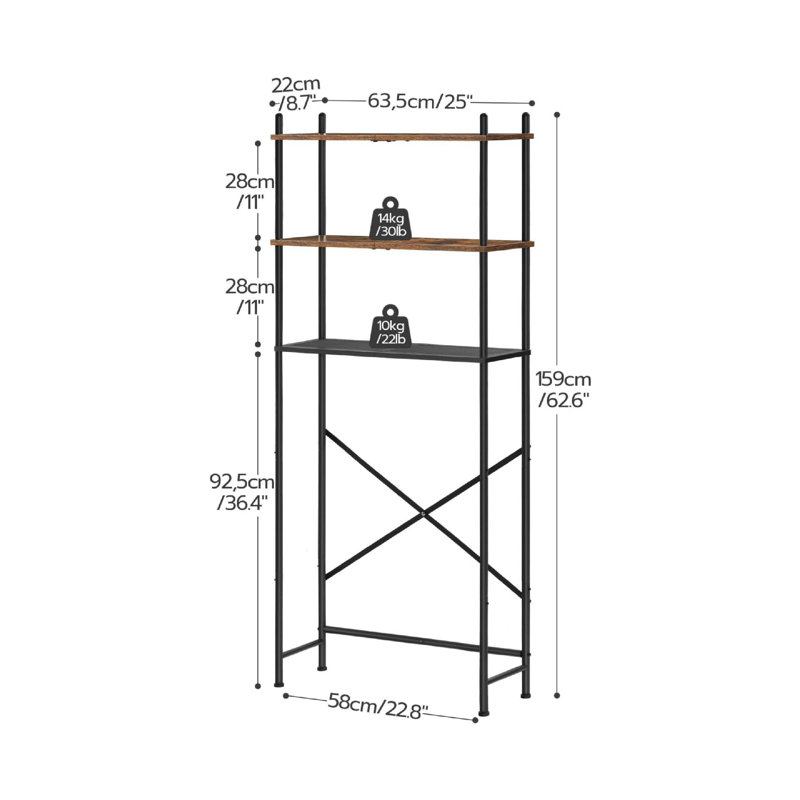 Freestanding Over the Toilet Storage