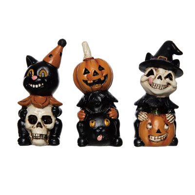  Resin Vintage Halloween Character Figurine Set of 3 Halloween Home Decorations