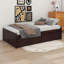 Lit plateforme simple en bois avec 2 tiroirs, lit plateforme en bois-1457848060