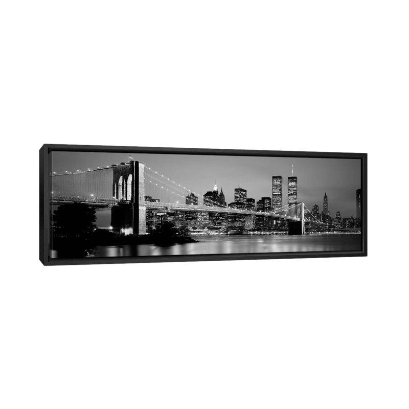 Art mural sur toile tendue, sur toile tendue, à travers un river allumé au crépuscule, H 24 po x l 72 po x P 1,5 po